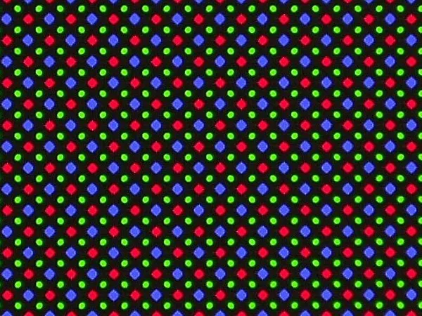 Red, green, and blue emissive subpixels in an AMOLED display